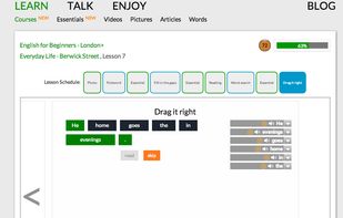 LEARN section - inside the course, schedule and an exercise 