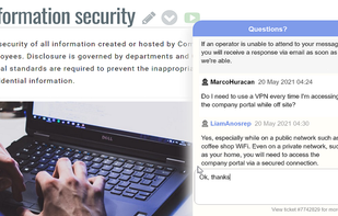 In-Page Chat and Ticket System