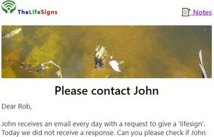 Contact request to buddy when no lifesign is received