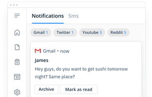 Reply to notifications with quick reply, & quick actions