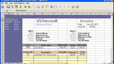 Excel sheet (Pro version)