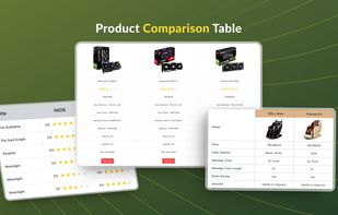 Create Product Comparision Table to show the difference between products
