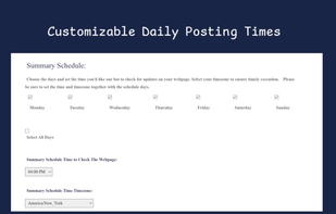 Customizable Daily Posting Times