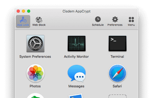 Cisdem AppCrypt for computer - the App Lock tab