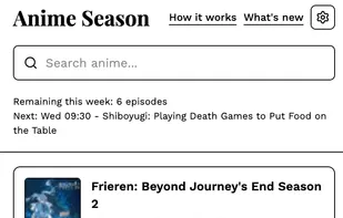 Browse seasonal anime and add shows with one click