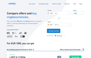 Buy bitcoin comparison - choose the best rate and your favourite payment method