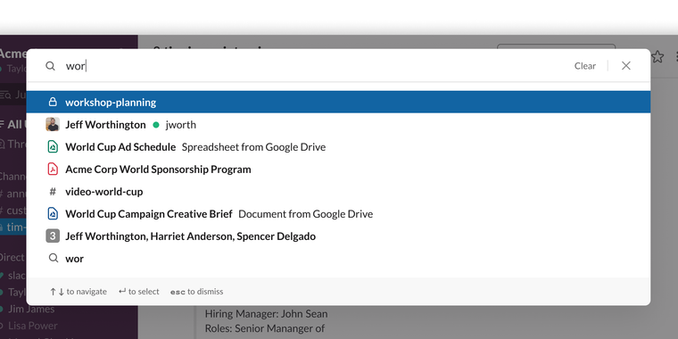 Slack details upcoming features, including upgraded search and a workflow builder image