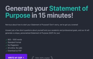 Create your Statement of Purpose in 15 minutes