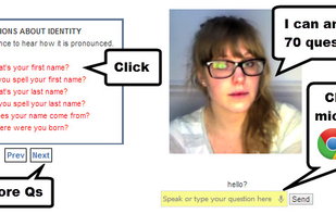 You can chat with an existing chatbot using a microphone