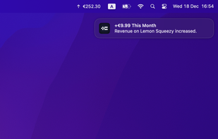 Real-time revenue notifications.