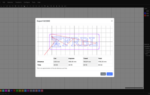 GCODE output preview