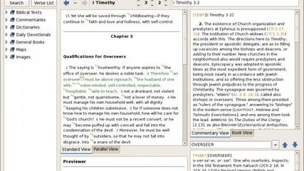 Main: Module selector, Bible, commentary, dictionary 
