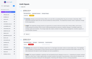 Smart Tracking with Summary of latest updates and buying Signals 