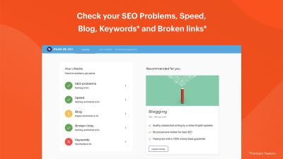 Check your SEO Problems, Speed, Blog, Keywords and Broken Links