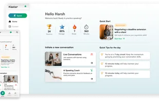Klaster app screenshot on desktop and mobile