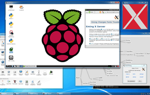 XDMCP on one X server used to access a remote Raspberry Pi and a few clients on another.