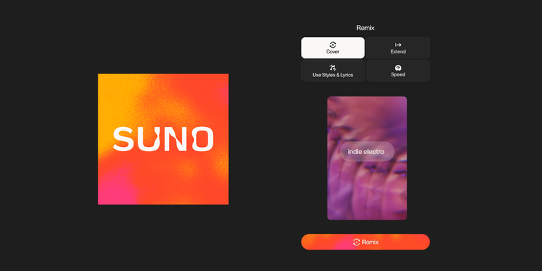 Suno launches Remix feature letting users cover, extend, or reuse tracks image