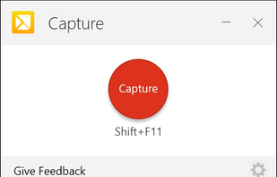 Main screen of TechSmith Capture