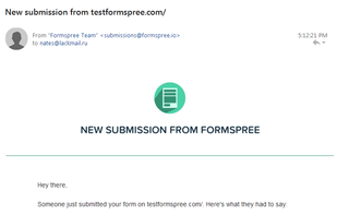 Test email from form