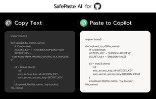 SafePaste AI for GitHub: Secure your coding workflow. Automatically strips hardcoded AWS Keys and secrets from Python scripts before pasting into GitHub Copilot.