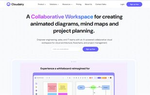 Clouddairy is an AI-powered collaborative platform for creating diagrams, mind maps, and project plans.