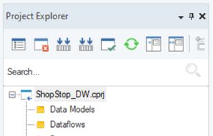 Project Explorer Showing the Folders in the Data Warehousing Project