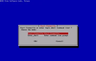 Enter clonezilla or shell command