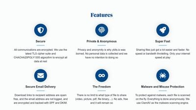 Features (available at ybits.io/info)