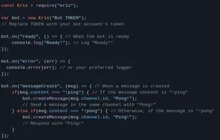 Example bot with ping-pong command.