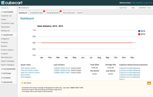 Screenshot of admin control panel.