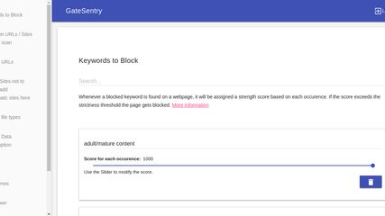 The keyword block page. Keywords if found on this page will cause it to be blocked.