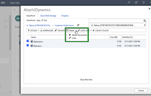 dynamics 365 azure blob integration