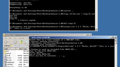 A completed compiling process with the compiled file running
