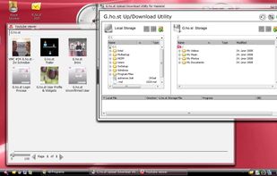 G.ho.st supports widgets like any decent OS should. Here we see one use for widgets - bulk file transfers or watching youtube videos with no need for a browser