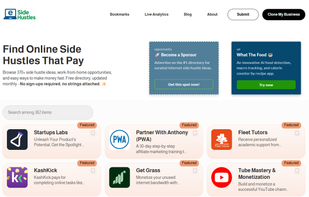 eSideHustles.com homepage