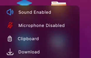 The in-session control panel provides the end-user with access to many tools and features that are useful for interacting with the remote desktop environment.