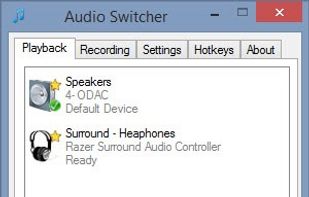 Audio switcher screenshot 1