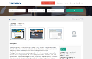 Resource page with all the relevant details about the learning resource