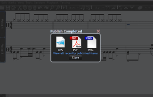 Publish to PDF/PNG/XPS functionality in Musink Lite
