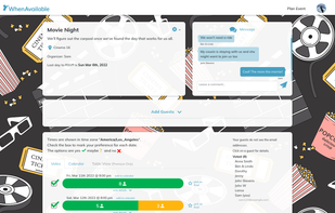 Quickly see what  date/time works best for your group.