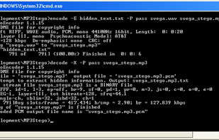 mp3stego screenshot 1