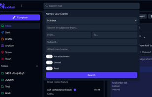 Advanced Search for Mails