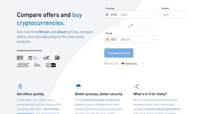 Buy cryptocurrencies - choose from available fiat currencies and buy your favourite crypto with credit card and other payment methods