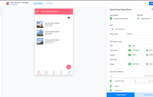 A view of the application builder.