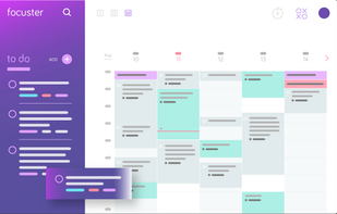 A mockup of the planning interface. Here, a task is being dragged and dropped onto the calendar. This schedules the task.