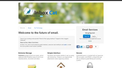 Inbox Cat Homepage.