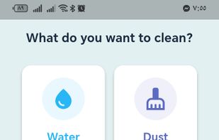 choose water removal or dust cleaning