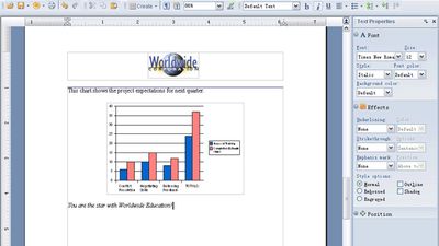With Lotus Symphony Documents, you can add data using a variety of table formats.