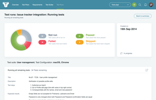 Executing test cases interface