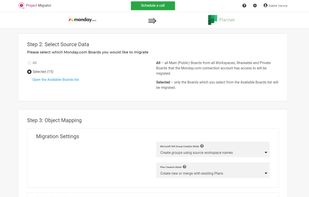 Project Migrator interface